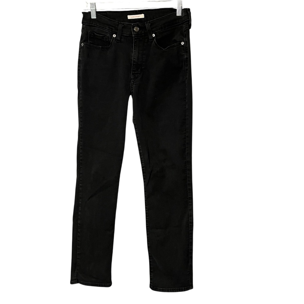 Levi's Classic Straight Black Jeans Women Mid Rise Straight Leg Denim Size 8